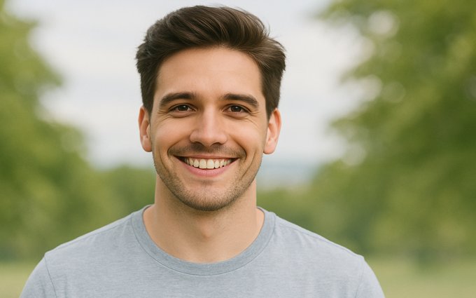 Confident individual with healthy hair