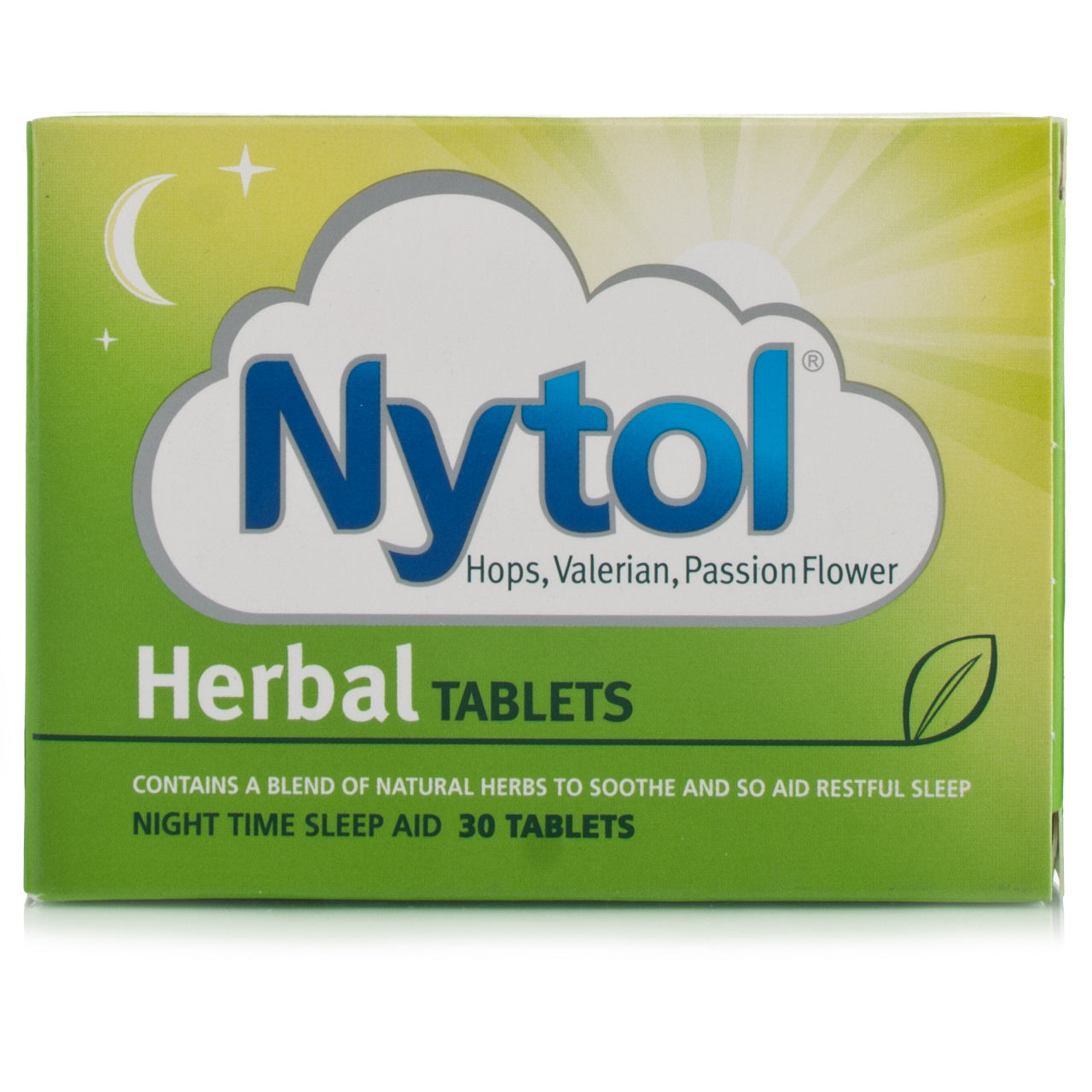 Nytol Herbal Tablets, natural sleep aid with valerian, hops, and passionflower to promote restful sleep. Traditionally used to soothe sleeplessness and improve sleep quality. Available at Happy Pharmacy with trusted healthcare support