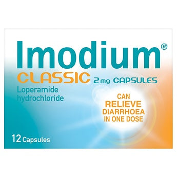 Imodium Original 2mg Capsules, fast-acting relief for diarrhoea by restoring gut balance and reducing fluid loss. Available at Happy Pharmacy with reliable healthcare support.